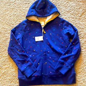 Mini Boden Polka Dot Sherpa Lined Hoodie